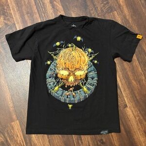 Sullen Men's Pumpkin Badge Short Sleeve Standard T-shirt Halloween Tattoo Tee M